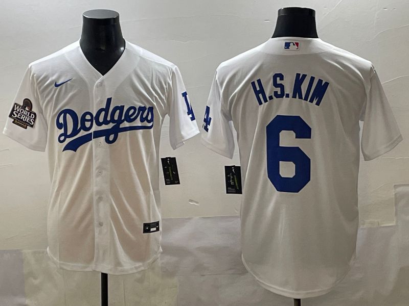 Men 2025 Los Angeles Dodgers #6 H.S.Kim White Game Nike MLB Jersey style 7